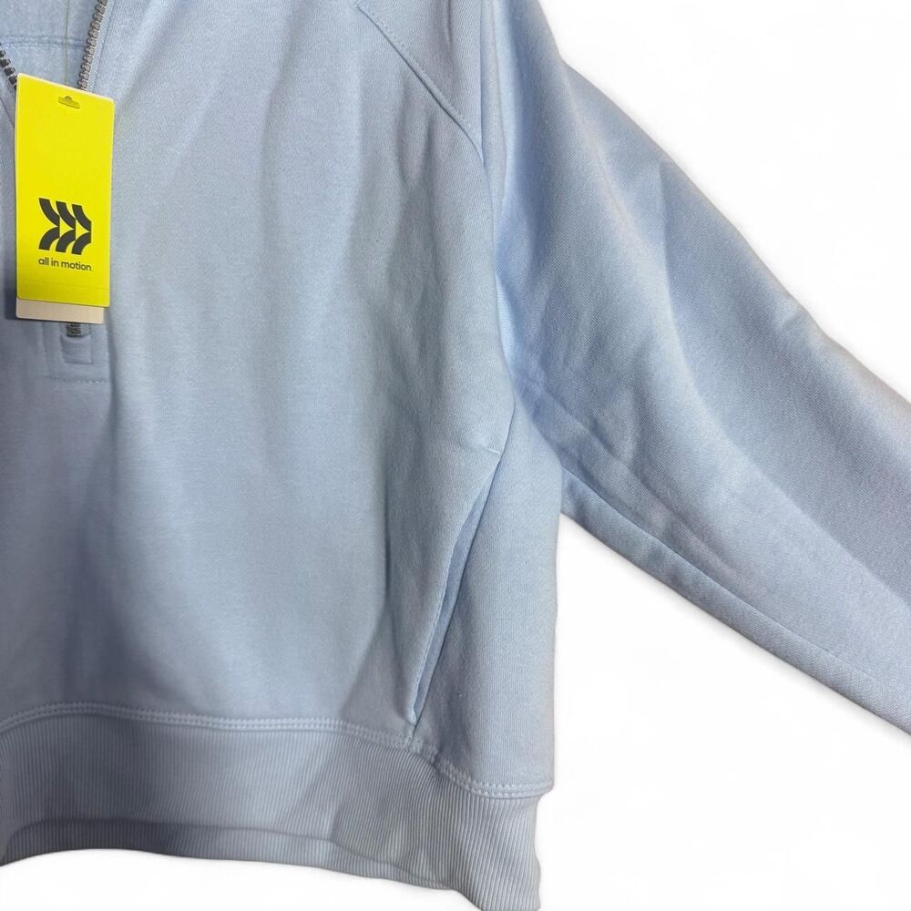 NEW All in motion blue quarter zip sweatshirt Size small Soft Cozy Athleisure - Picture 6 of 8